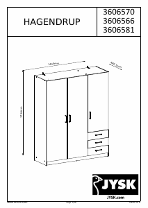 说明书 JYSK Hagendrup (143x175x48) 衣柜