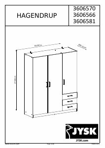 Bedienungsanleitung JYSK Hagendrup (143x175x48) Kleiderschrank