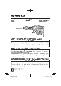 Mode d’emploi Metabo H 60MEY Marteau-piqueur
