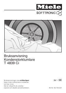 Bruksanvisning Miele T 4839 Ci Torktumlare