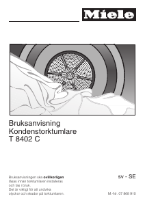 Bruksanvisning Miele T 8402 C Torktumlare