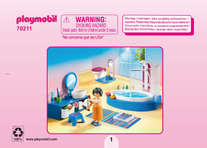 Mode d’emploi Playmobil set 70211 Modern House Salle de bain avec baignoire