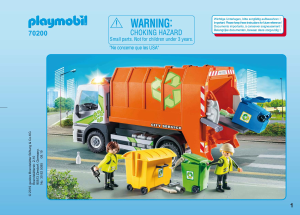 Handleiding Playmobil set 70200 Cityservice Afval recycling truck