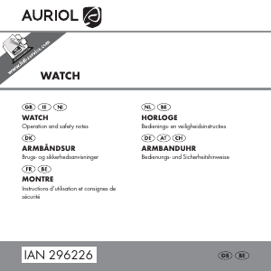 Bedienungsanleitung Auriol IAN 296226 Armbanduhr