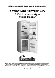 Handleiding Baumatic RETRO14BL Koel-vries combinatie
