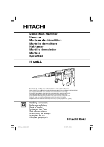 Bruksanvisning Hitachi H 60KA Bilningshammare