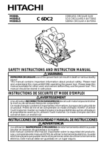 Manual de uso Hitachi C 6DC2 Sierra circular