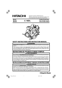 Handleiding Hitachi C 18DL Cirkelzaag