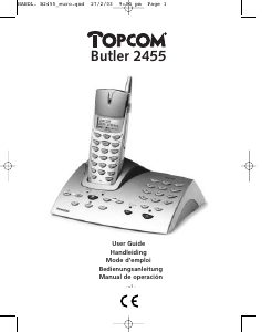 Bruksanvisning Topcom Butler 2455 Trådlös telefon