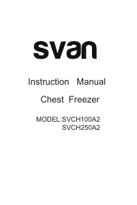 Manual de uso Svan SVCH100A2 Congelador