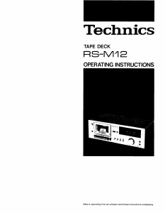 Manual Technics RS-M12 Cassette Recorder