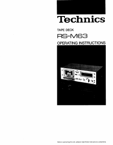 Manual Technics RS-M63 Cassette Recorder