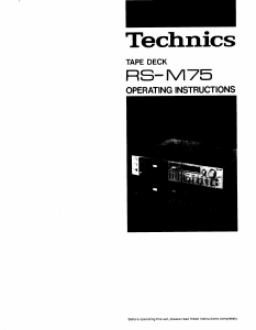 Manual Technics RS-M75 Cassette Recorder