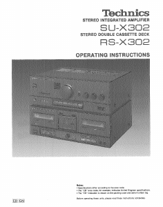 Manual Technics RS-X302 Cassette Recorder