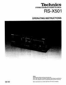 Manual Technics RS-X501 Cassette Recorder
