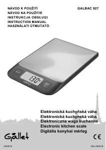 Manuál Gallet BAC 927 Kuchyňská váha