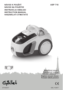 Návod Gallet ASP 718 Vysávač
