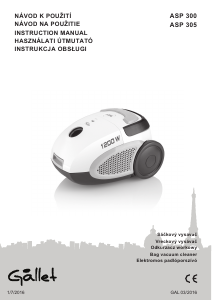 Instrukcja Gallet ASP 305 Odkurzacz
