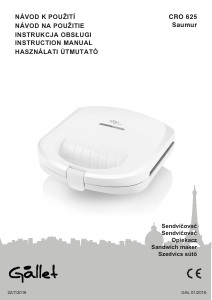 Manuál Gallet CRO 625 Kontaktní gril