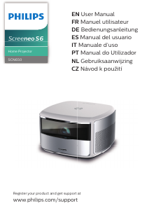 Bruksanvisning Philips SCN650 Screeneo S6 Projektor