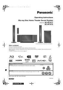 Manual Panasonic SC-BTX75 Home Theater System