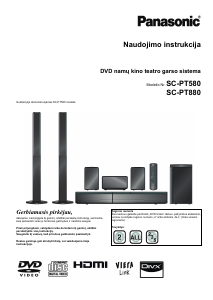 Vadovas Panasonic SC-PT880 Namų kino sistema