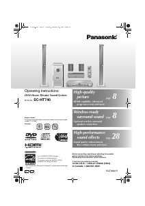 Bruksanvisning Panasonic SC-HT740 Hembiopaket