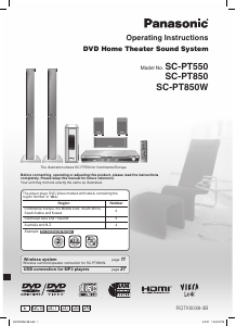 Bruksanvisning Panasonic SC-PT850 Hembiopaket