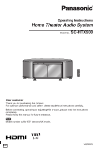 Bruksanvisning Panasonic SC-HTX500 Hembiopaket