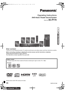 Manual Panasonic SC-PT70 Home Theater System