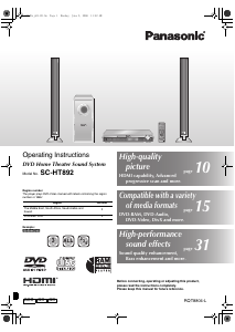 Bruksanvisning Panasonic SC-HT892 Hembiopaket