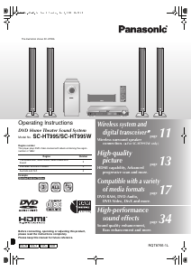 Manual Panasonic SC-HT995W Home Theater System