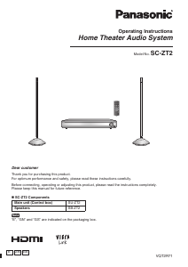 Manual Panasonic SC-ZT2 Home Theater System