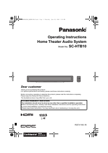 Bruksanvisning Panasonic SC-HTB10GS Hembiopaket