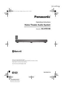 Handleiding Panasonic SC-HTE180GN Home cinema set