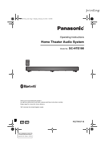 Bruksanvisning Panasonic SC-HTE180GN Hembiopaket
