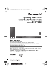 Bruksanvisning Panasonic SC-HTB520EB Hembiopaket