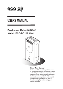 Bruksanvisning EcoAir ECO-DD122 MK4 Avfuktare