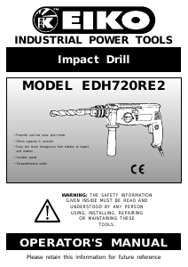 Handleiding K-Eiko EDH720RE2 Klopboormachine