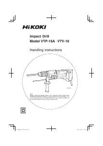 Bruksanvisning Hikoki VTP-16A Slagborrmaskin
