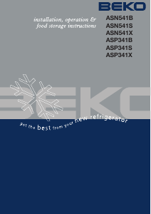 Bruksanvisning BEKO ASN 541 S Kyl-frys
