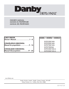 Mode d’emploi Danby DCF070B1WM Congélateur