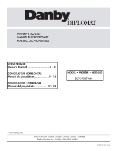 Mode d’emploi Danby DCF090B1WM Congélateur