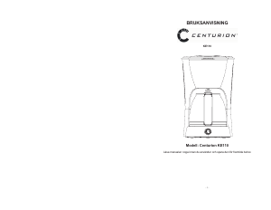 Manual Centurion KE110 Coffee Machine