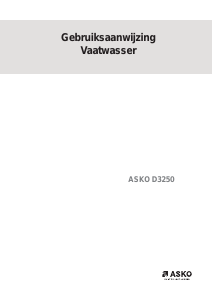 Handleiding Asko D3250 Vaatwasser