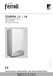 Handleiding Ferroli Tempra 12 CV-ketel