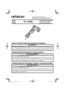 Manual de uso Hitachi CR 18DBL Sierra de sable