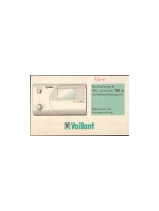 Bedienungsanleitung Vaillant calorMATIC FBG W Thermostat