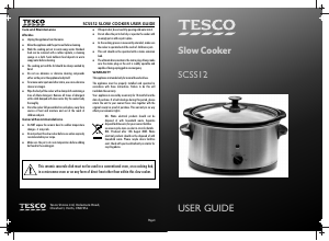 Handleiding Tesco SCSS12 Slowcooker