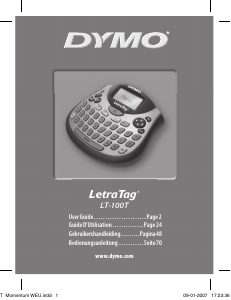 Handleiding Dymo LetraTag LT-100T Labelprinter